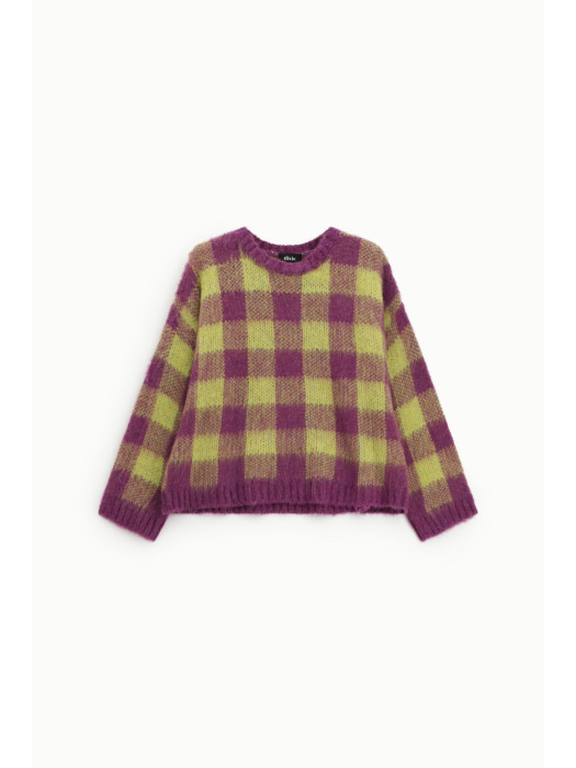 Pull en maille à carreaux