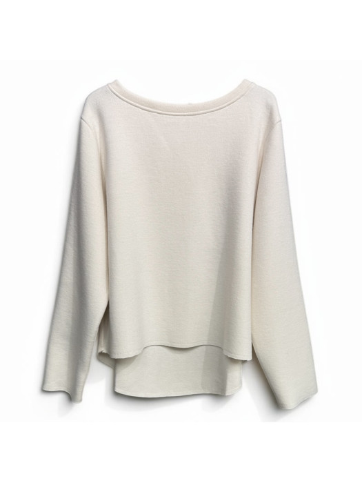 Sweat En Maille Fluide Ecru