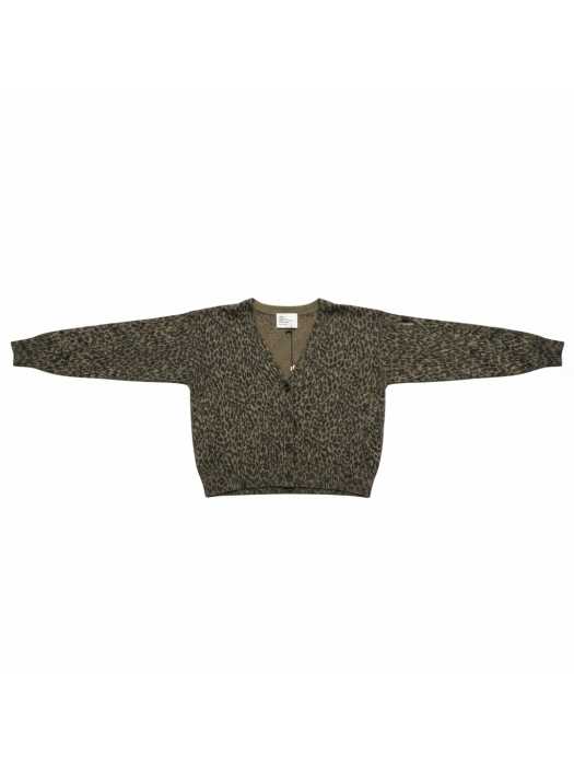 Gilet En Maille Léopard Kaki