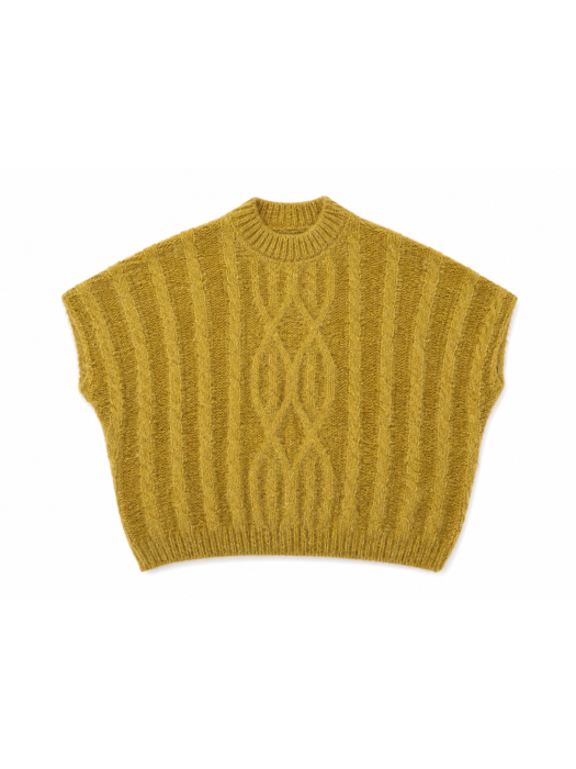 Pull sans manches en maille torsadée