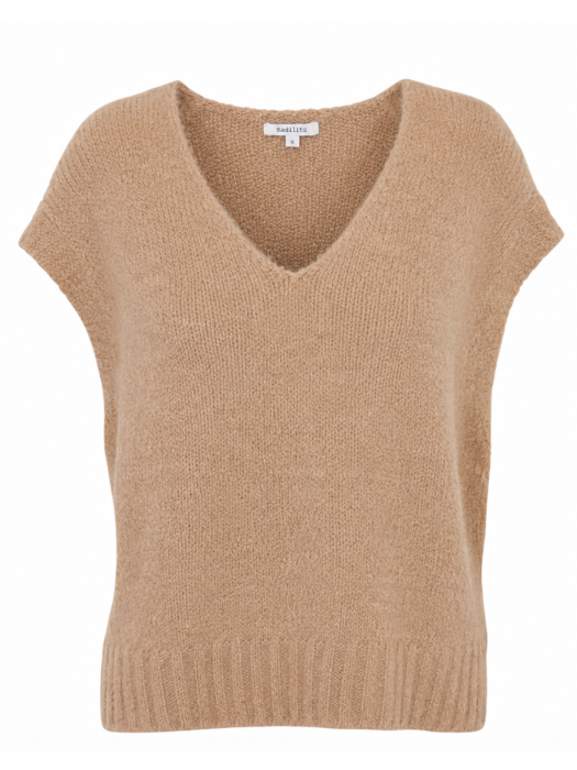 Pull sans manches col V