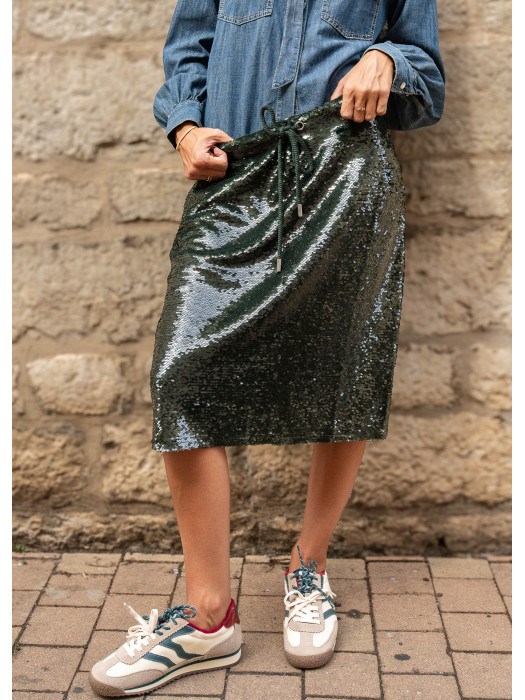 Jupe Midi Sequins Army